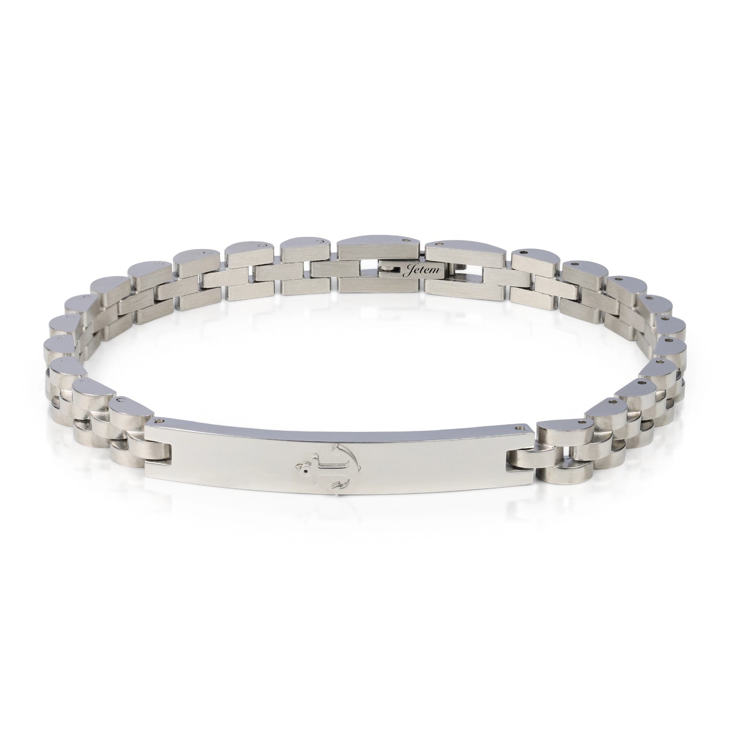 צמיד סטיל כסף - זהב מעוצב עוגן עדין לגבר JETEM