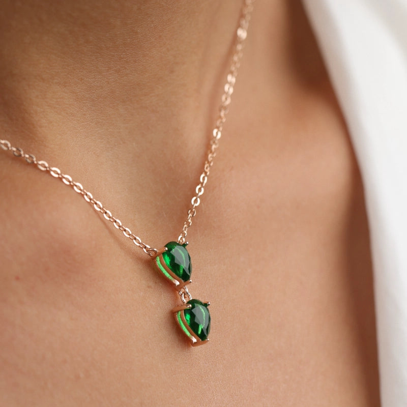 שרשרת כסף  תליון שתי טיפות