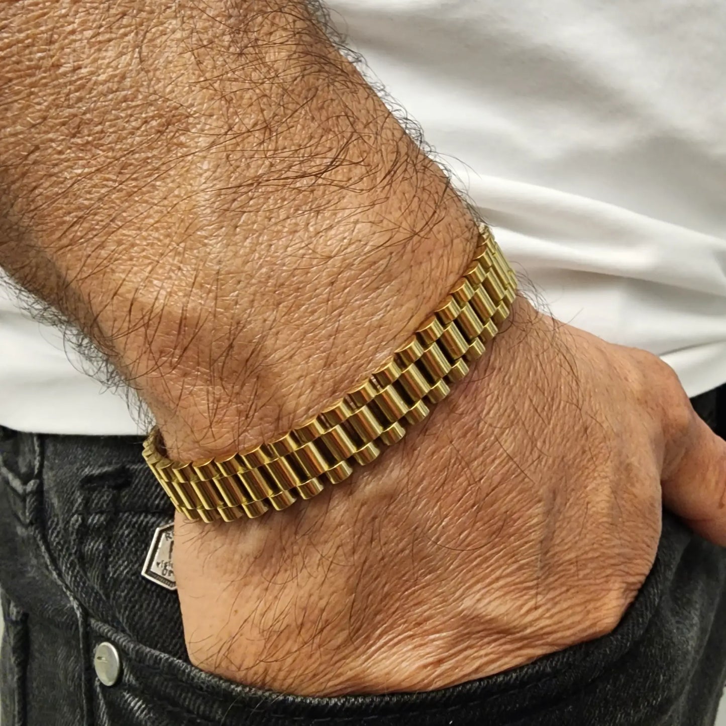 צמיד סטיל חוליות דק לגבר JBM1001 JETEM