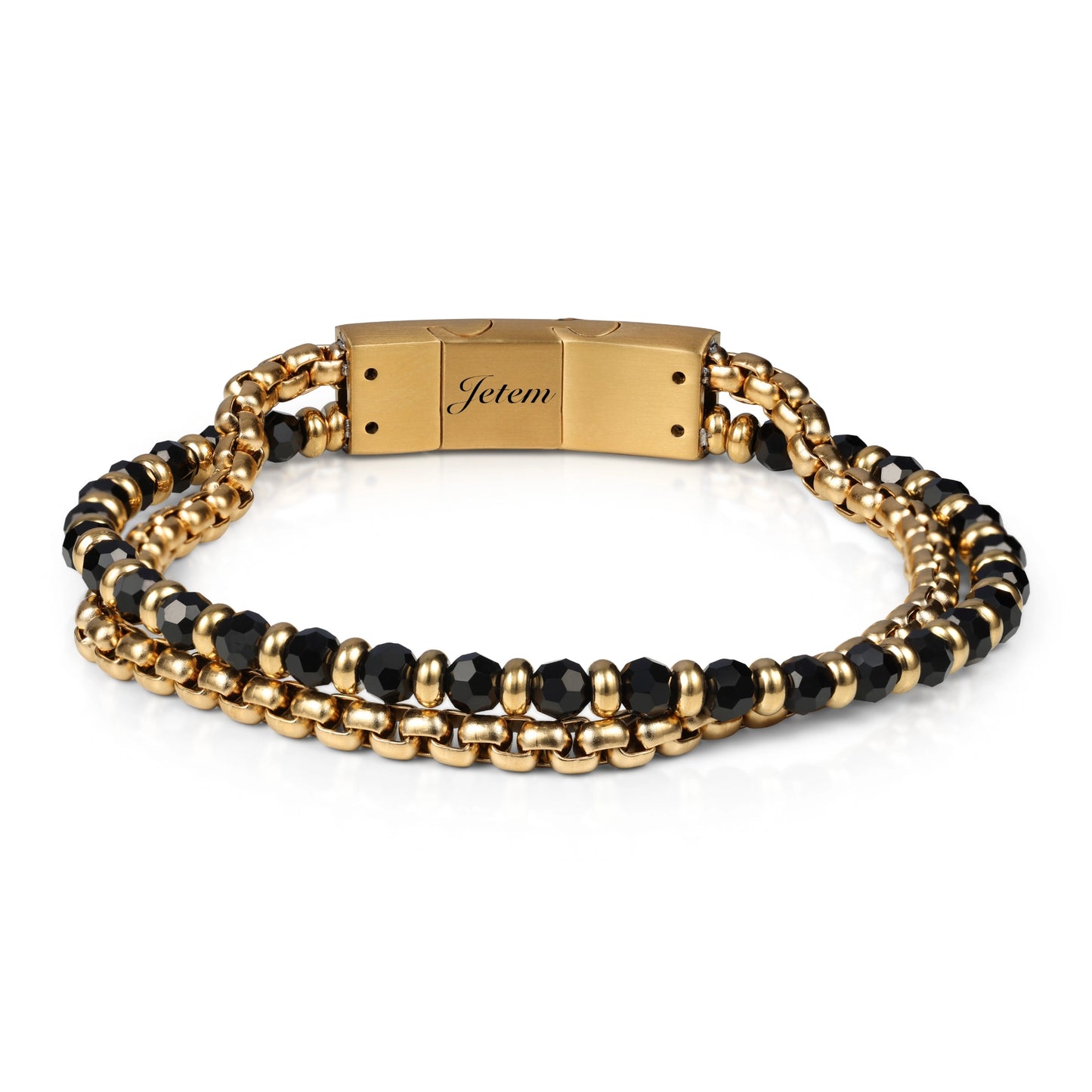 צמיד לגבר JBM1035 JETEM משולב אבני המטייט וכסף