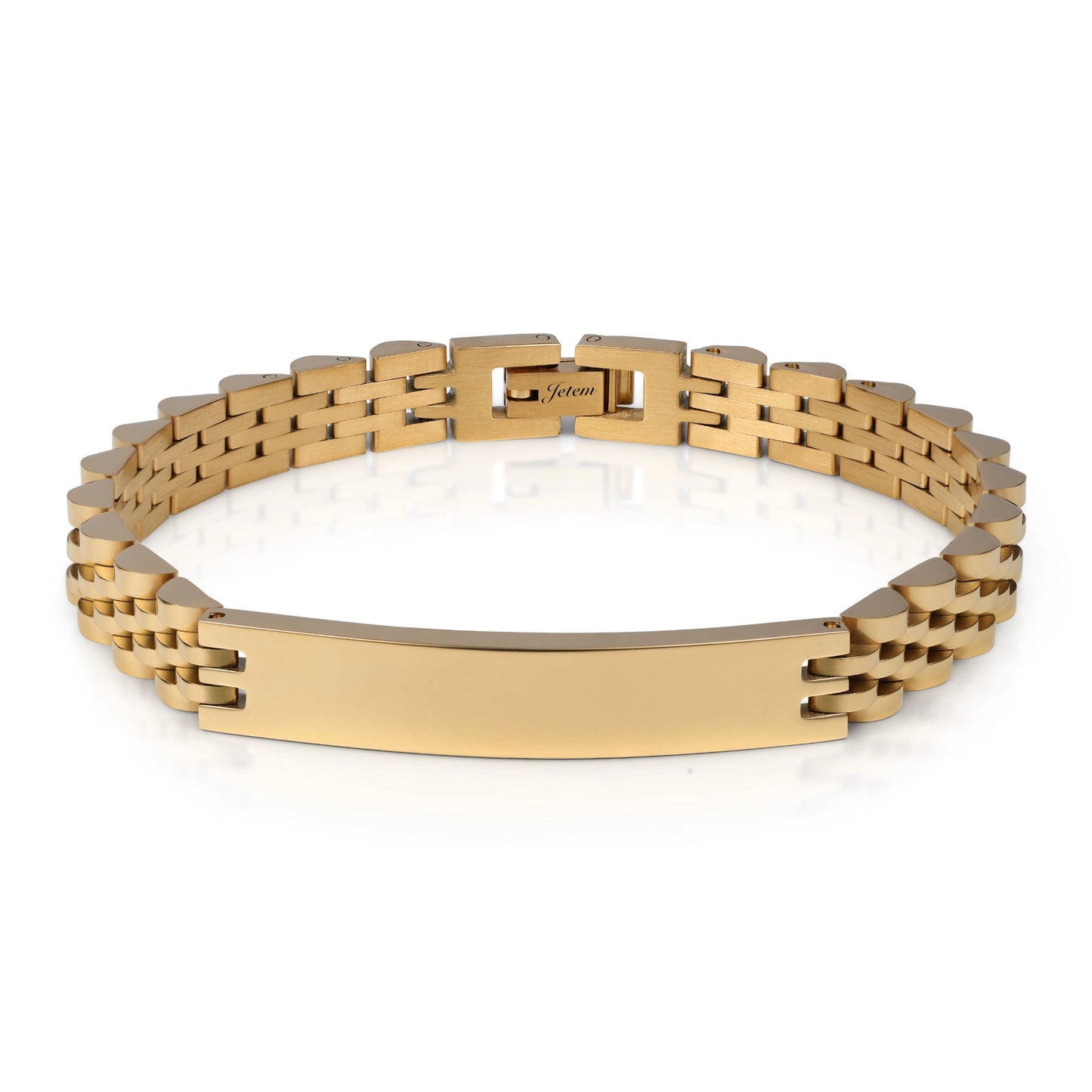 צמיד JETEM לגבר סטיל אלגנטי בעל חוליות רחבות בעיצוב ייחודי