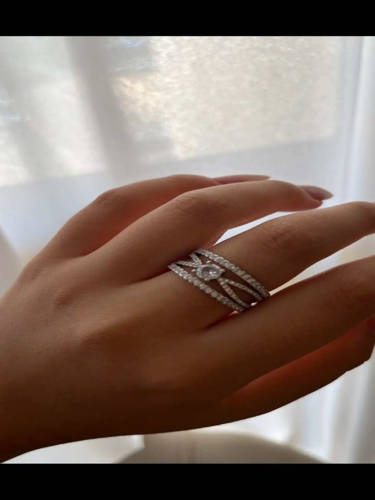 טבעת כסף  דגם סטארלייט